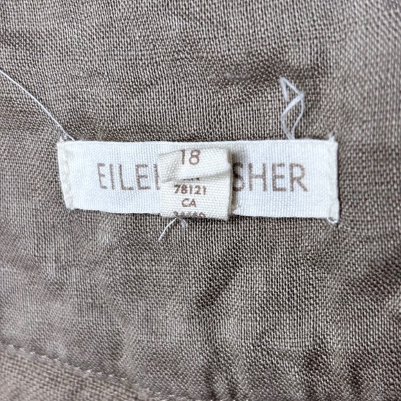 Eileen Fisher Linen Shorts Womens Size 18 Tan Beige Casual Lightweight - Picture 6 of 8